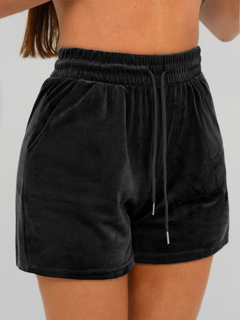 Women's Velour Tracksuit Set - Black OZONEE JS/35C1616/3