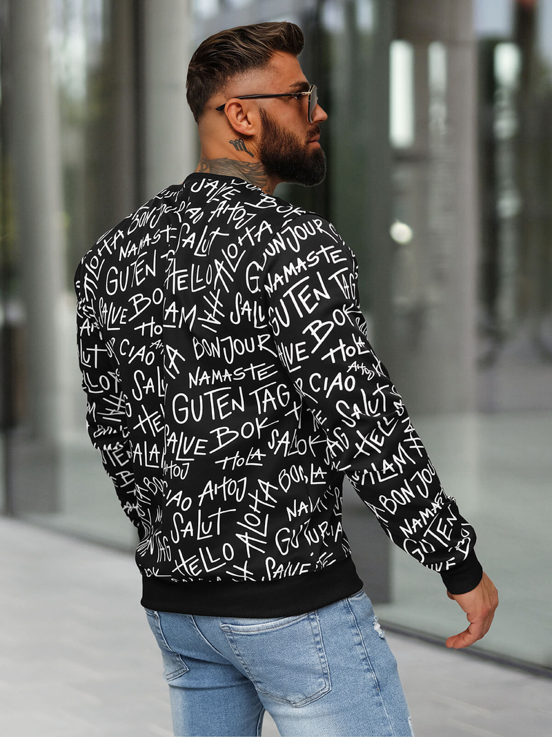 Men's Sweatshirt - Black OZONEE JS/8B1188/3