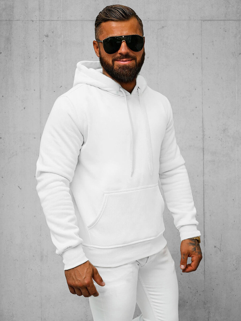 Men's Hoodie - White OZONEE JS/2009Z