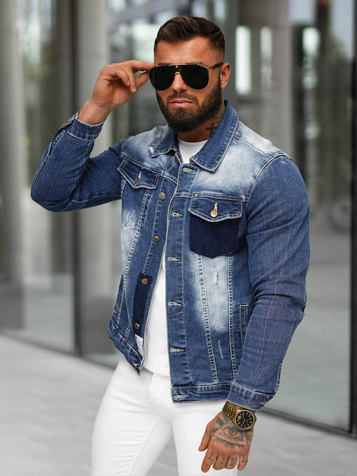 Men's Denim Jacket - Blue OZONEE NB/MJ536B