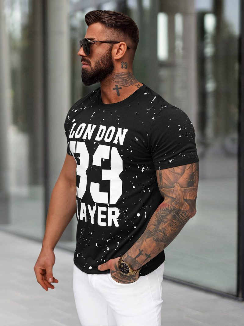 Men's T-shirt - Black OZONEE JS/8B1388/3