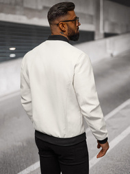 Men's Leather Jacket - White OZONEE O/88120
