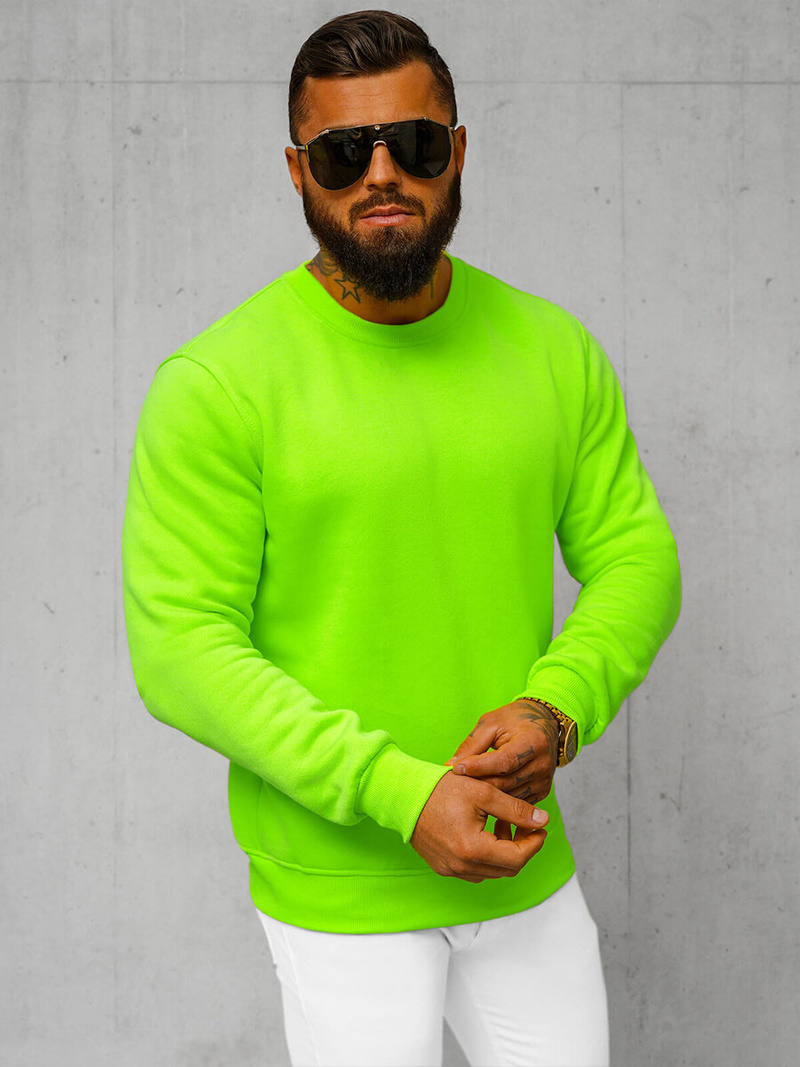 Men's Sweatshirt - Green neon OZONEE JS/2001-10Z