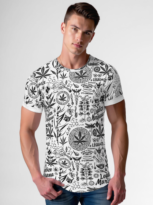 Men's T-shirt - White OZONEE O/P1347Z