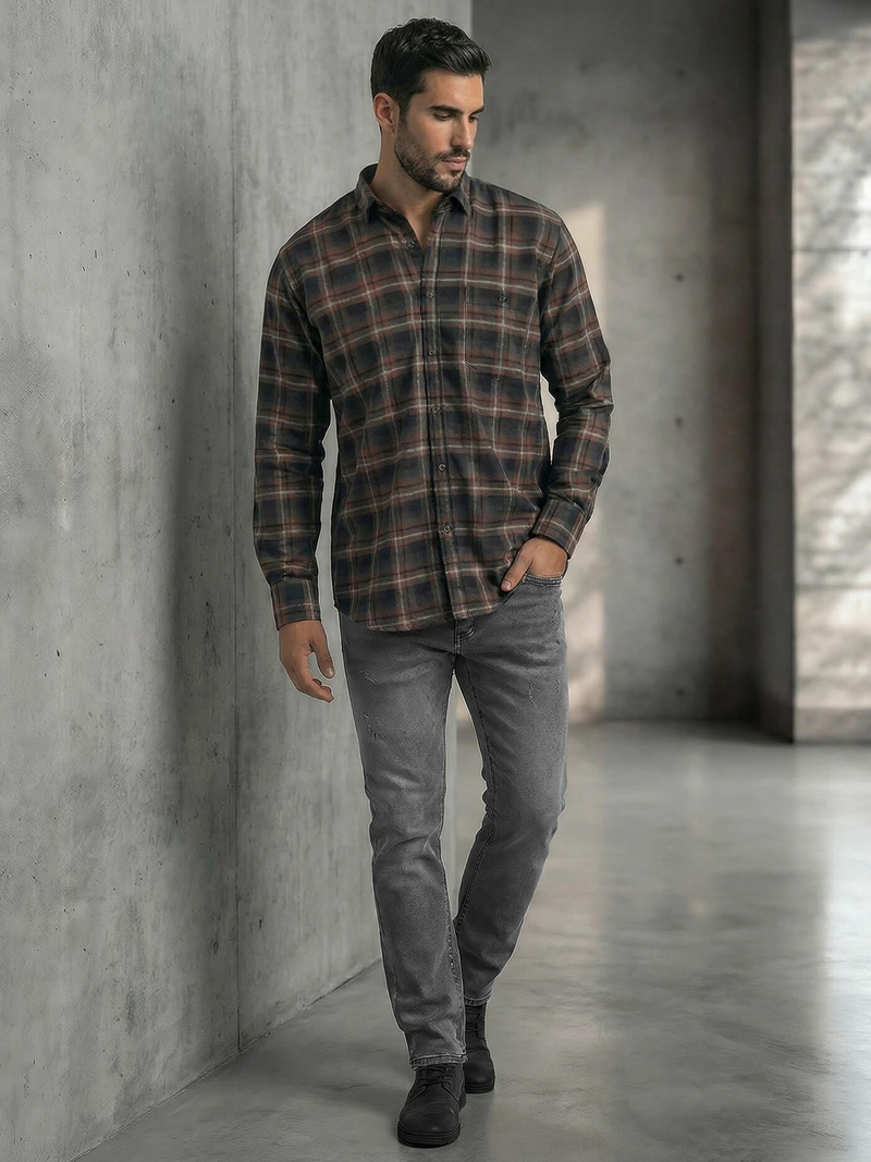 Men's Shirt - Navy Blue OZONEE V/V177Z