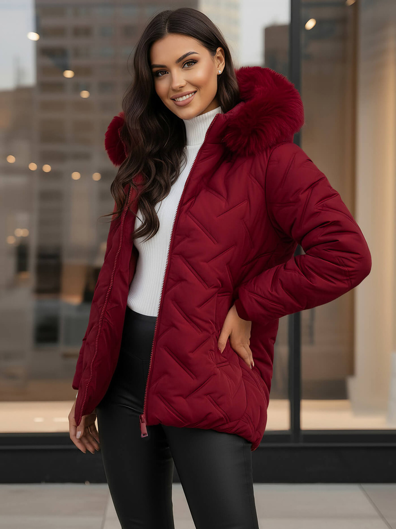 Women's Jacket - Burgundy OZONEE JS/16M9296/06Z