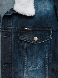 Men's Denim Jacket Sherpa Dark Blue OZONEE NB/MJ516BSZ
