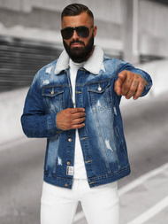 Men's Denim Jacket Sherpa Blue OZONEE NB/MJ502BZ
