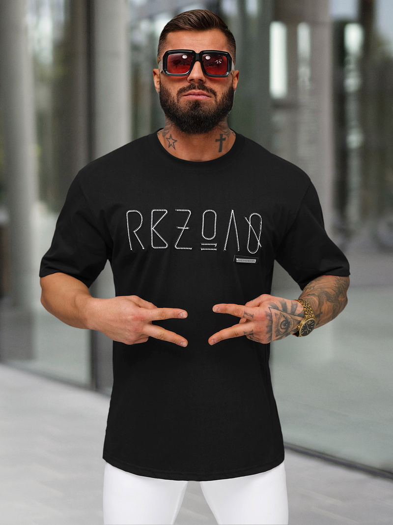 Men's T-shirt - Black OZONEE O/QQ1185