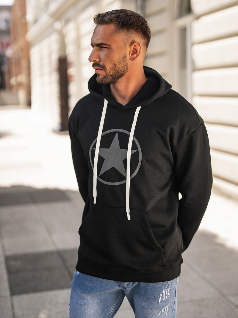 Men's Hoodie - Black OZONEE JS/65B3910/3