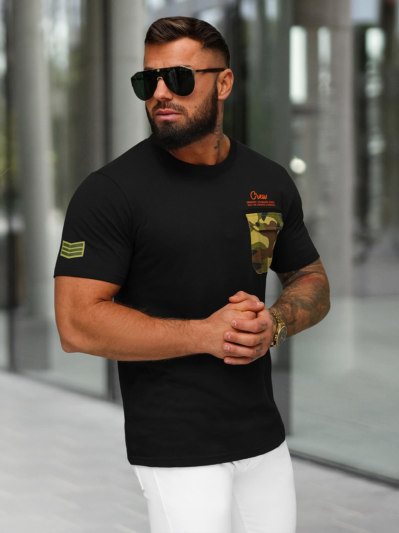 Men's T-shirt - Black OZONEE O/MPO3492