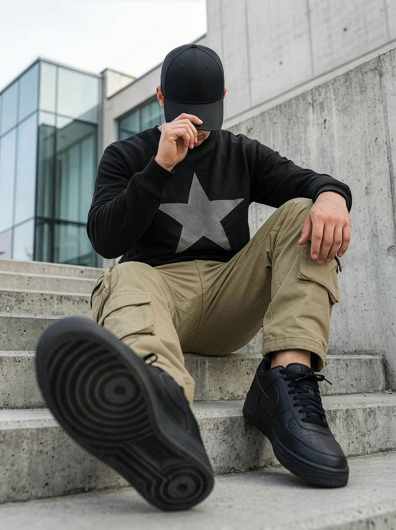 Men's Sweatshirt - Black OZONEE JS/65B3920/3Z