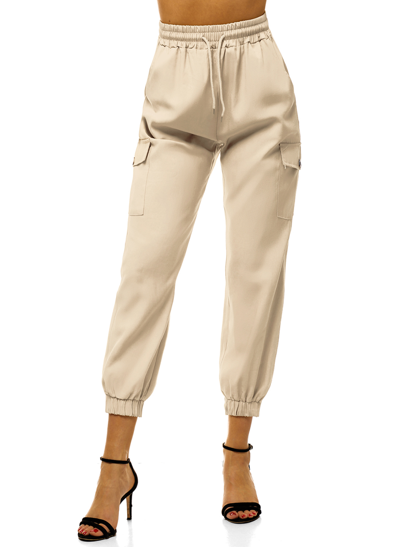Women's joggers pants - Beige OZONEE O/HM006