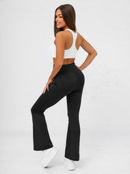 Women's leggings with wide legs - black OZONEE JS/13K1810/3