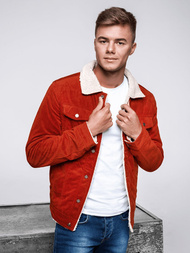 Men's Denim Jacket Orange OZONEE JB/JP1179/3Z