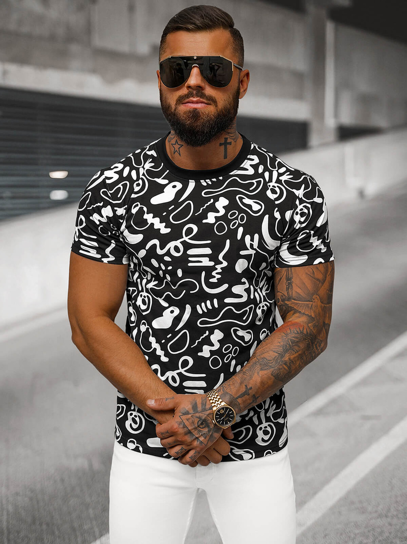 Men's T-shirt - Black OZONEE JS/8T1205/3