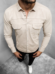 Men's Denim Shirt - Beige OZONEE O/5812Z