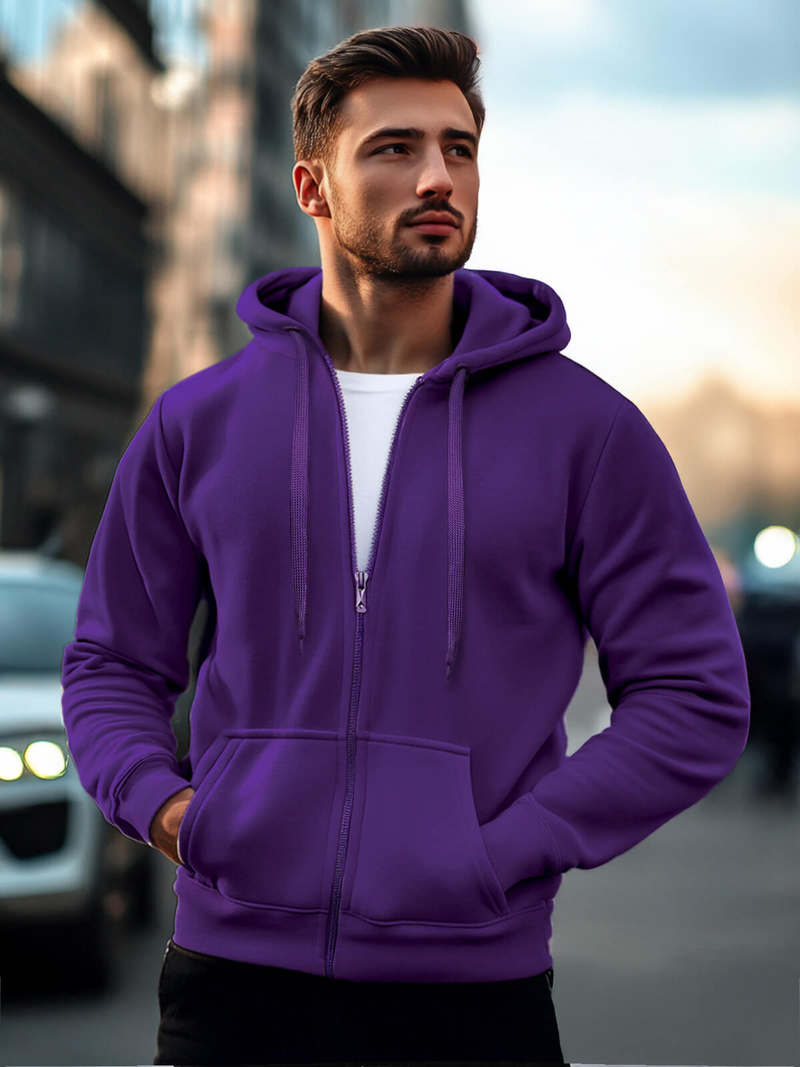 Men's Hoodie - Violet OZONEE JS/2008Z