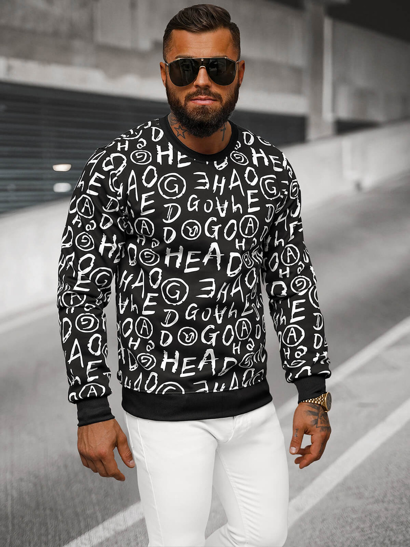 Men's Sweatshirt - Black OZONEE JS/8B1221/3