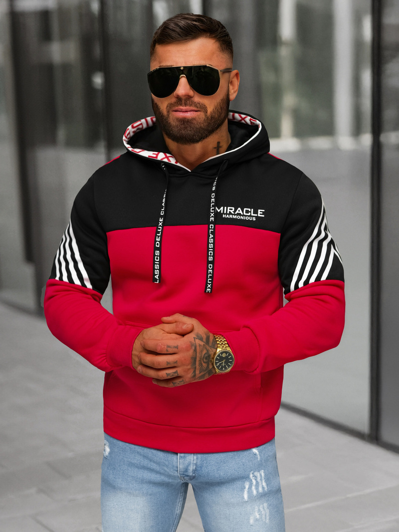 Men's Hoodie - Red OZONEE O/TT30505