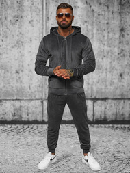 Men's Velour Tracksuit - Anthracite OZONEE JS/8C1169/6