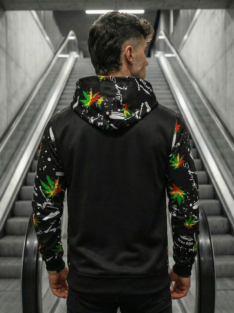Men's Hoodie - Black OZONEE O/B269Z