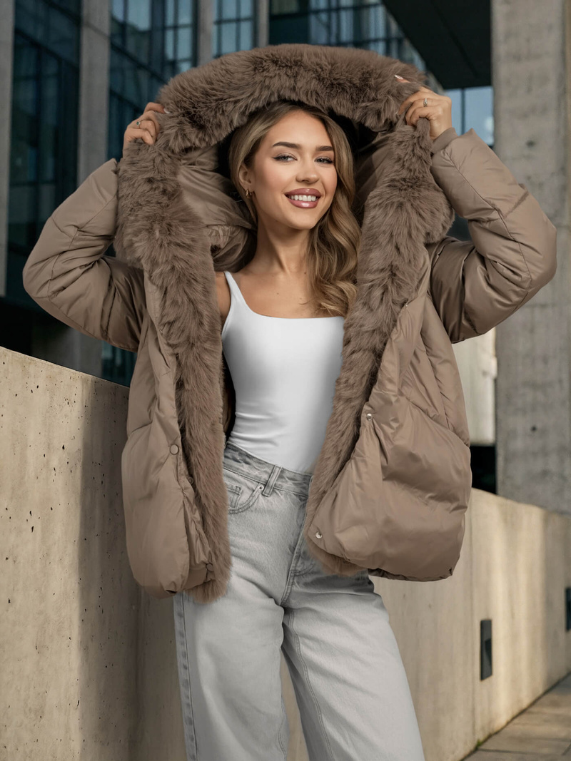 Women's Jacket - Dark Beige OZONEE O/16M9179/84Z