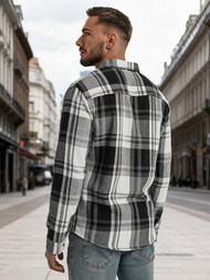 Men's Shirt - Black-White OZONEE NB/MC728N/3