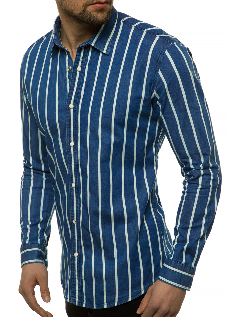 Men's Shirt - Blue OZONEE R/1494