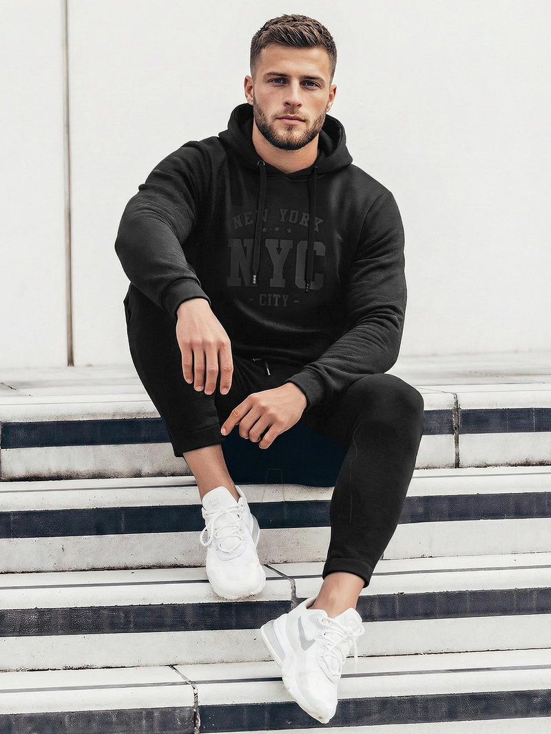 Men's Hoodie - Black OZONEE JS/8B1971/3