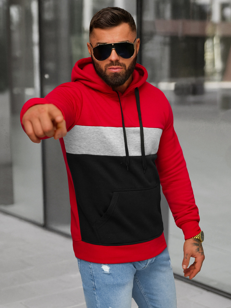 Men's Hoodie - Red OZONEE JS/8B1320/18