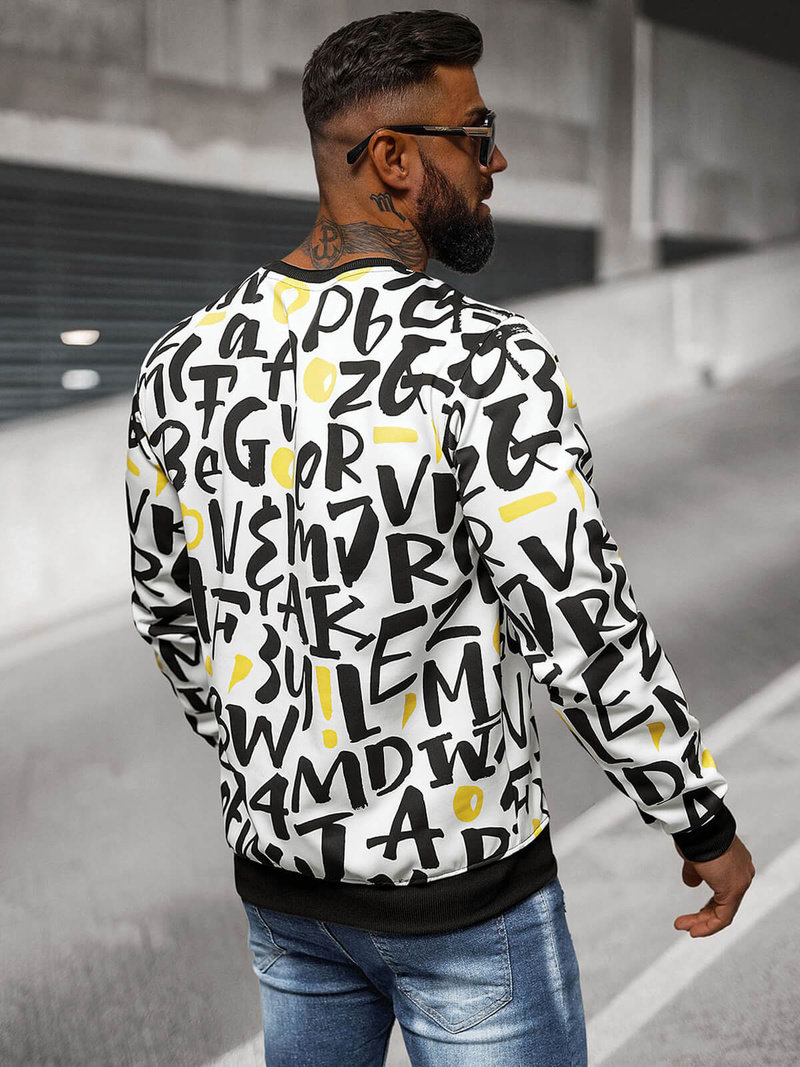 Men's Sweatshirt - White OZONEE JS/8B1220/1