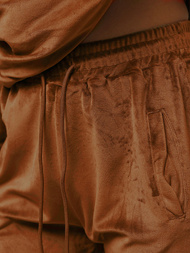 Women's Velour Tracksuit Set - Brown OZONEE O/8C1175/33Z