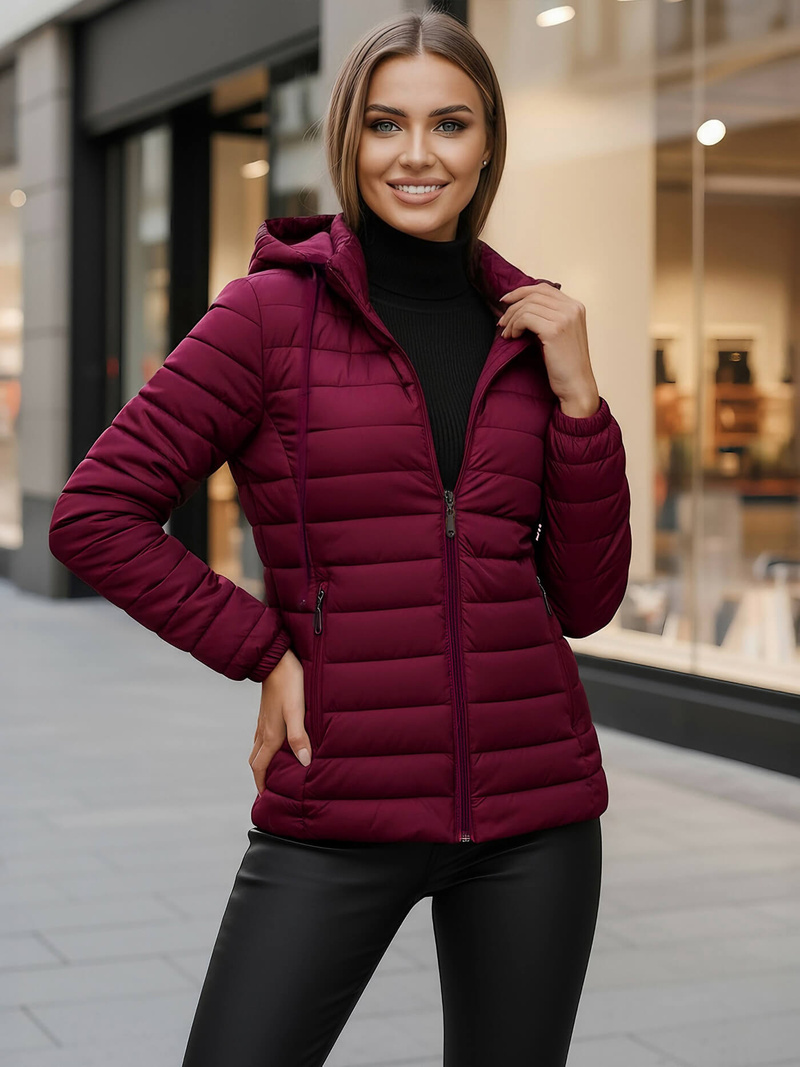 Women's Jacket - Burgundy OZONEE JS/16M9103/01Z