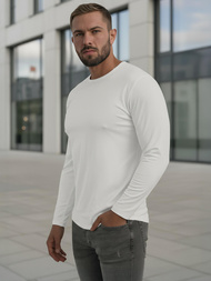 Men's Long Sleeve T-shirt - White OZONEE JS/DB71/2