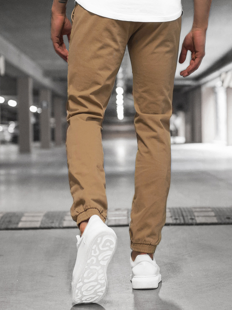 Men's Chino Joggers - Camel OZONEE JB/JP1145/10