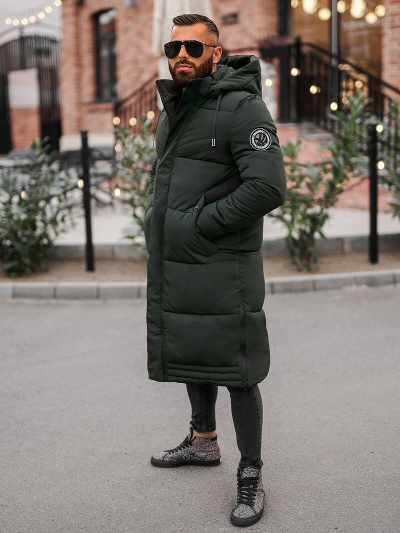Men's winter jacket - dark green OZONEE JS/19M1290/136