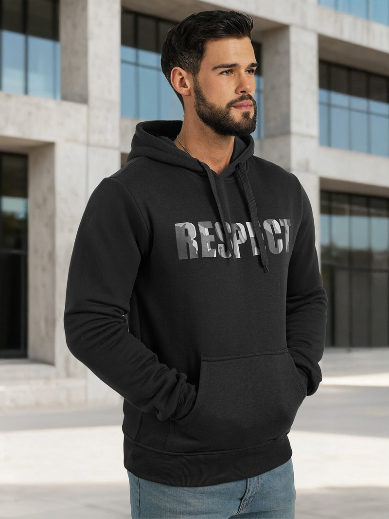 Men's Hoodie - Black OZONEE JS/8B1759/3