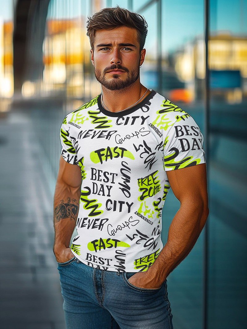 Men's T-shirt - White OZONEE JS/8T1210/1Z