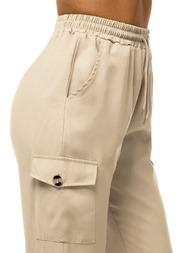 Women's joggers pants - Beige OZONEE O/HM006