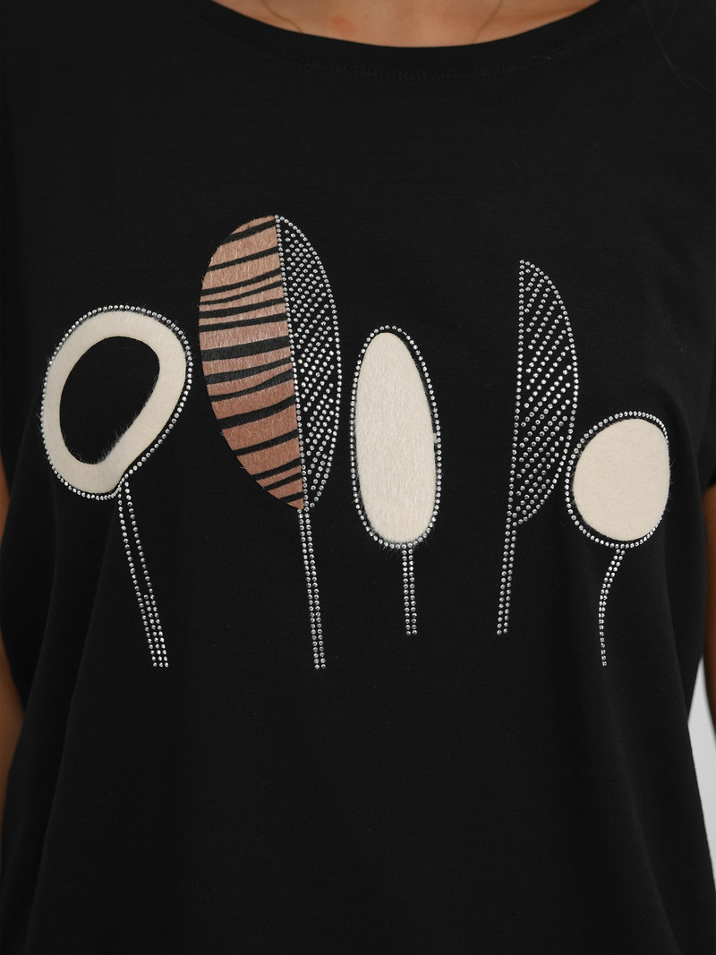 Women's T-shirt - Black OZONEE JS/95T2566/3