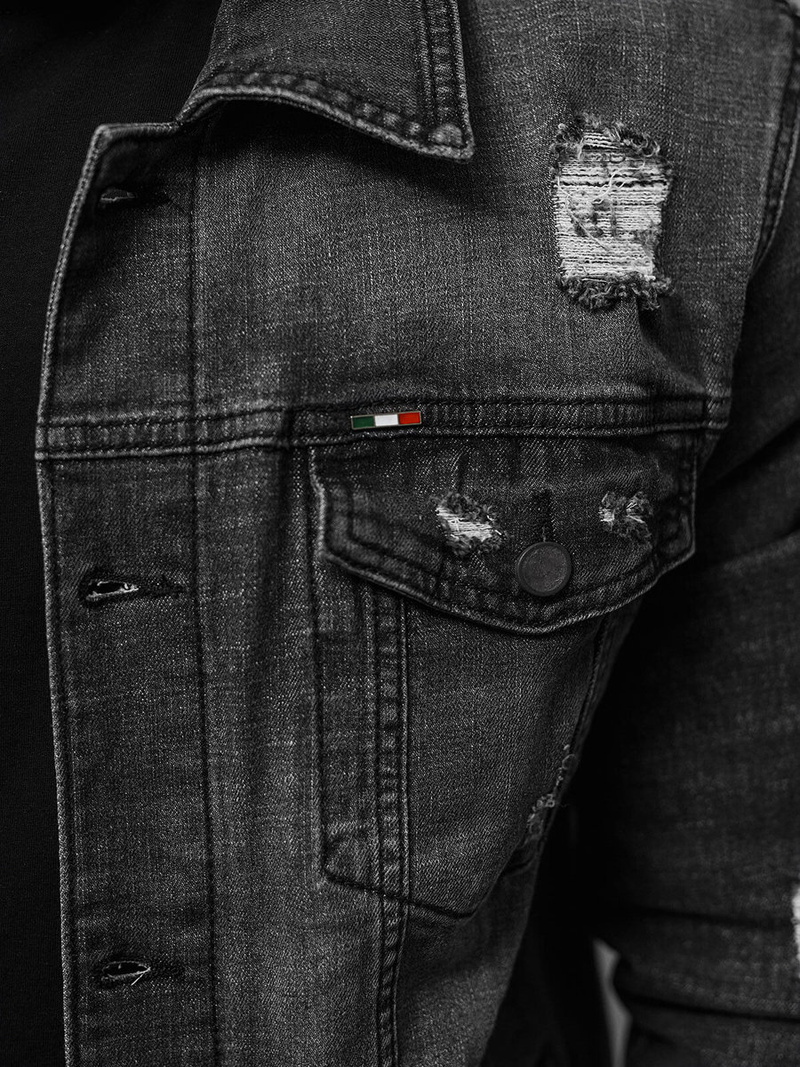 Men's Denim Jacket Black OZONEE NB/MJ515N