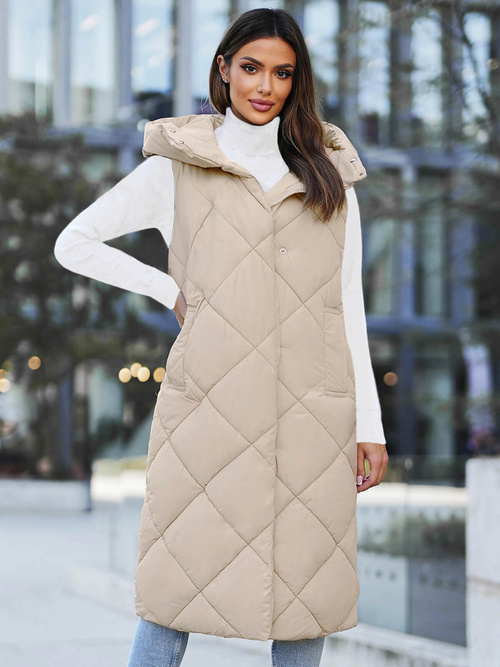 Women's Gilet - Beige OZONEE JS/5M3165/62