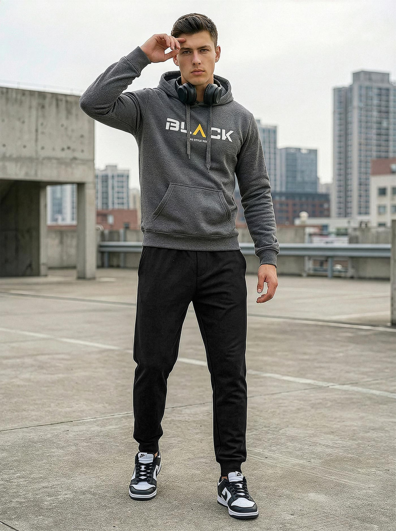Men's Hoodie - Dark Grey OZONEE JS/8B1756/5Z