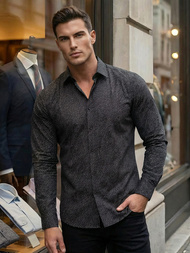 Men's Shirt - Black OZONEE V/V184Z