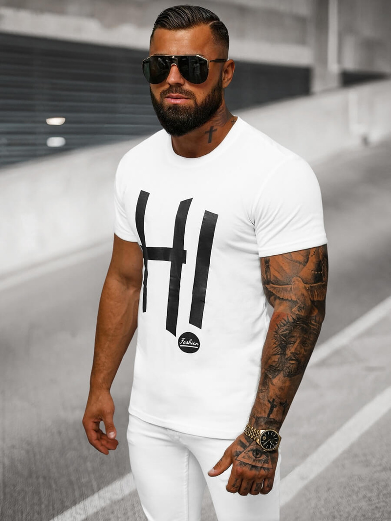 Men's T-shirt - White OZONEE O/T1261/1