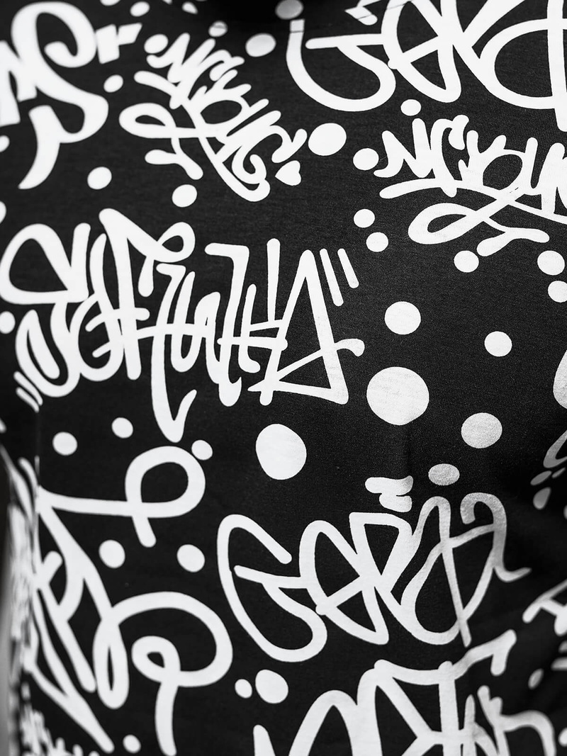 Men's T-shirt - Black OZONEE JS/8T1216/3