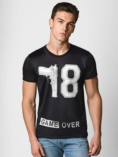 Men's T-shirt - Black OZONEE O/T123/3Z