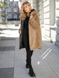 Women's long winter jacket - black OZONEE JS/5M3352/392