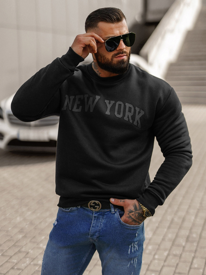 Men's Sweatshirt - Black OZONEE JS/8B1362/3